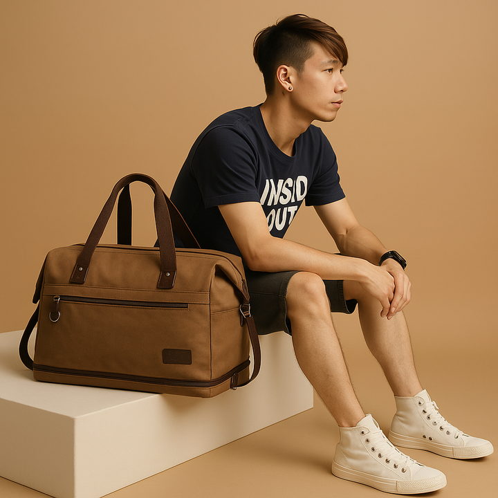 Canvas commuter shoulder bag | Nathan