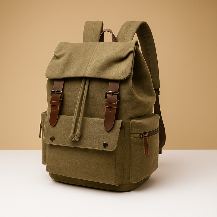 Canvas travel backpack with laptop sleeve for men | Lucas
