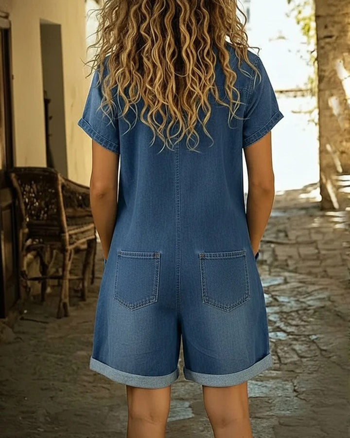 Clara | Short Sleeve Playsuit Dress