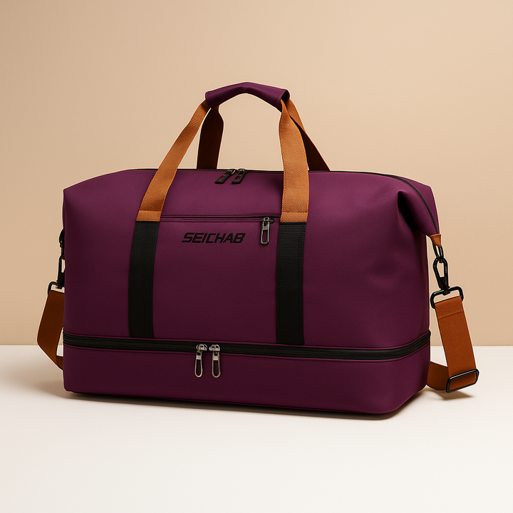 Water-resistant commuter duffle bag with shoe compartment for women | Isla