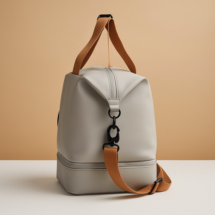 Water-resistant commuter duffle bag with shoe compartment for women | Isla