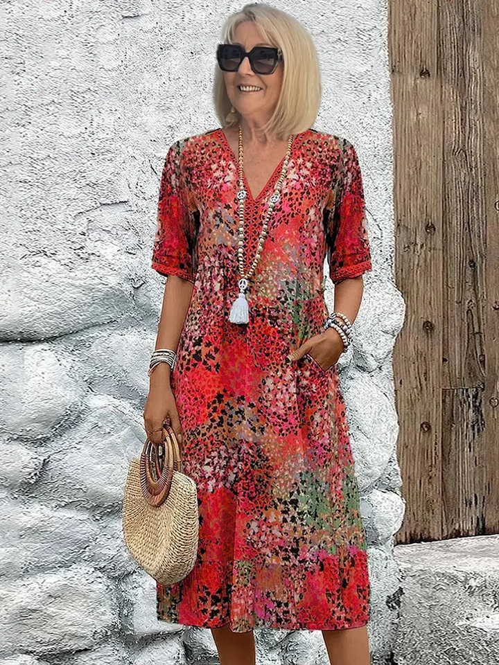 Sofia - Vibrant Midi Dress