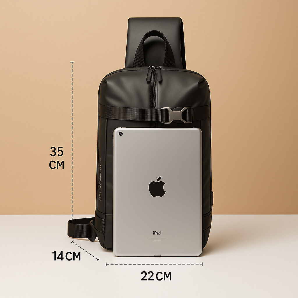 Expandable anti-theft chest bag with USB port | Braxton
