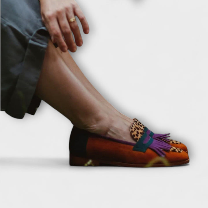 Fallon – Brown Loafer with Leopard Print