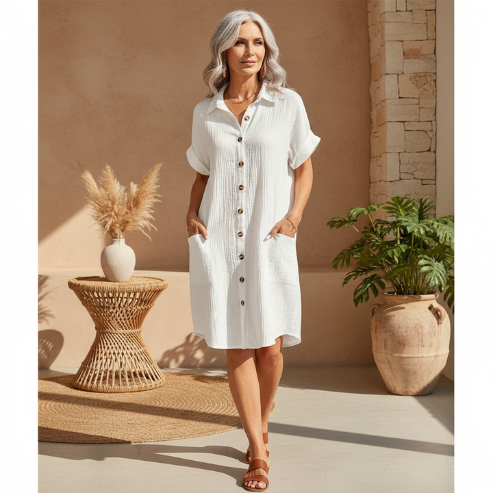 Lara - Stylish Polo Hiding Tummy Dress