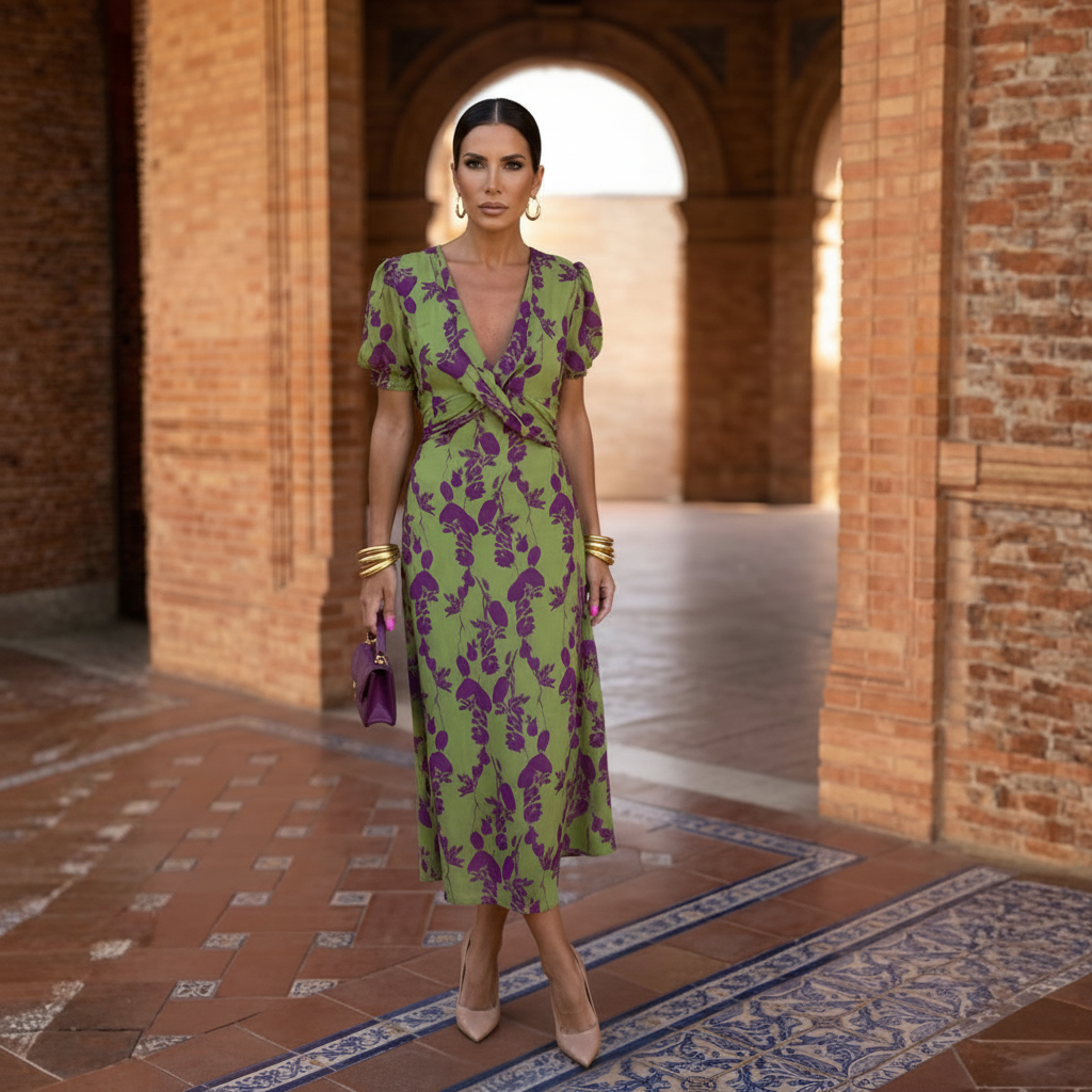 LuxeCurve™ Elegant Mini Wrap Dress – Snatched Waist & Effortless Fit