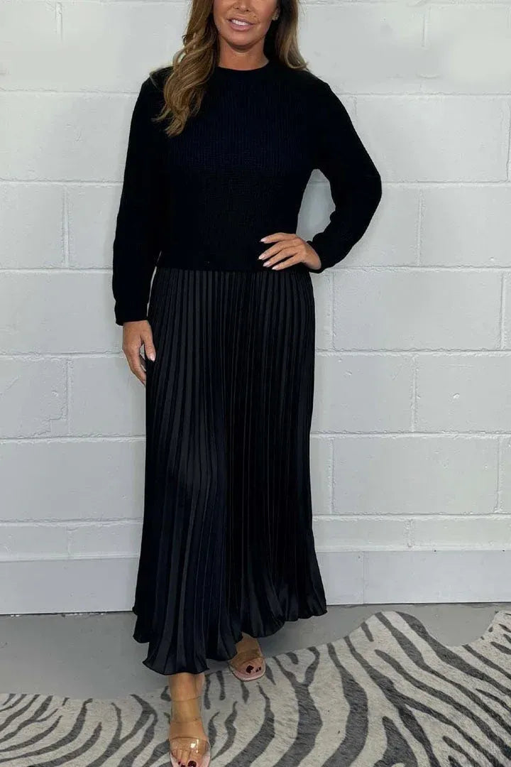 Amber | Maxi Dress with Sweater & Pleated Skirt