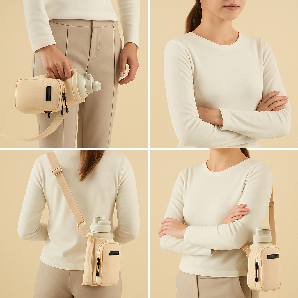 Insulated bottle carrier crossbody bag | Isla