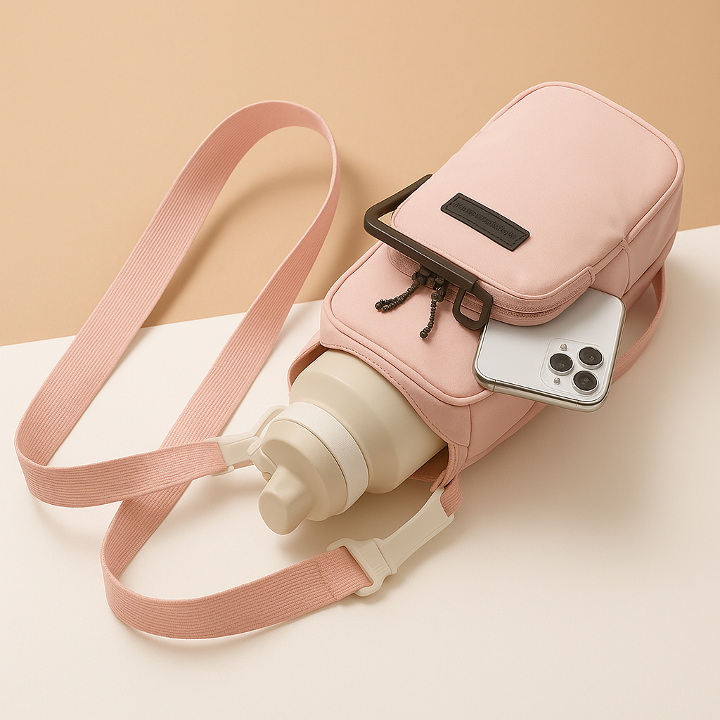 Insulated bottle carrier crossbody bag | Isla