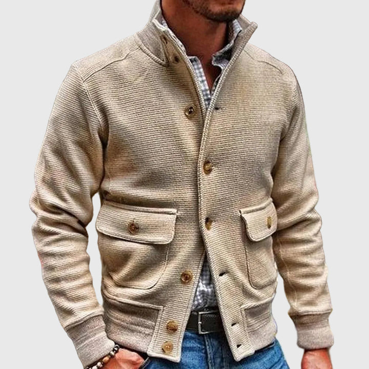 Diego | Solid High Collar Jacket