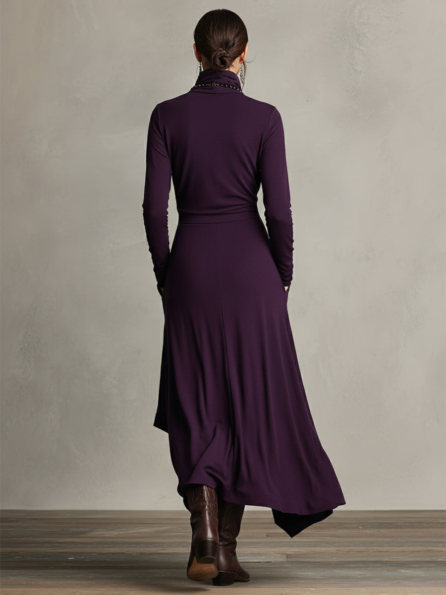 Nancy | Asymmetric Draped Maxi Dress