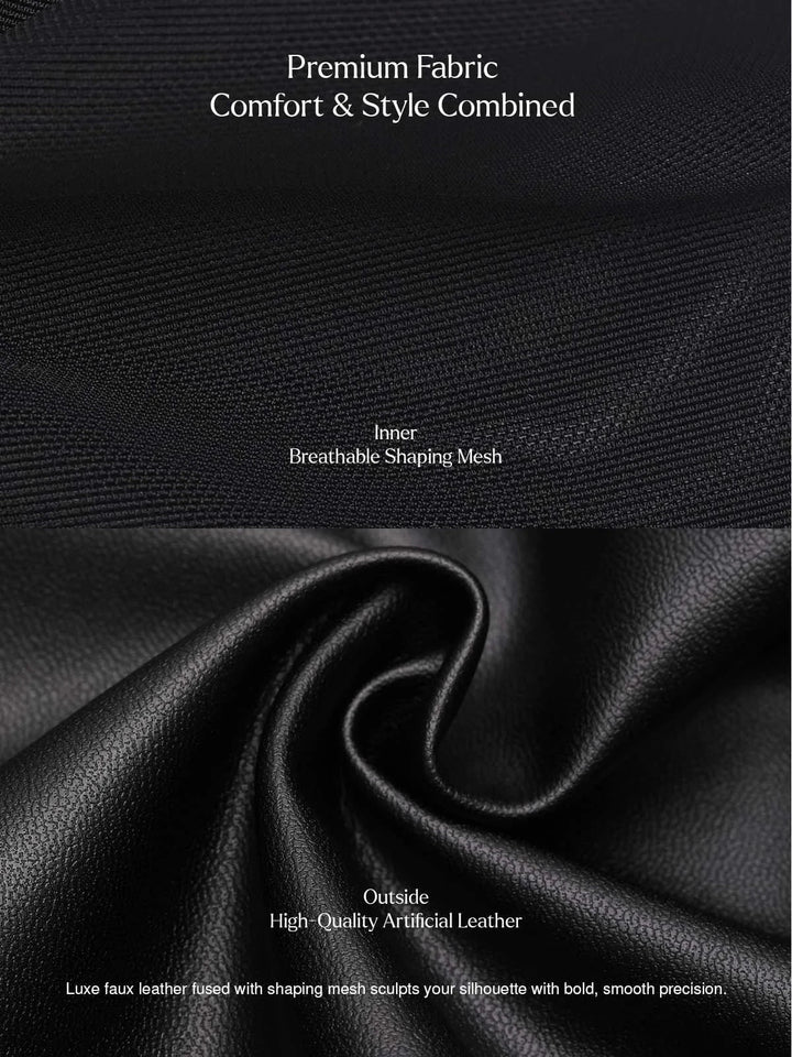 Dual-Wear Sculpting Faux Leather Dress