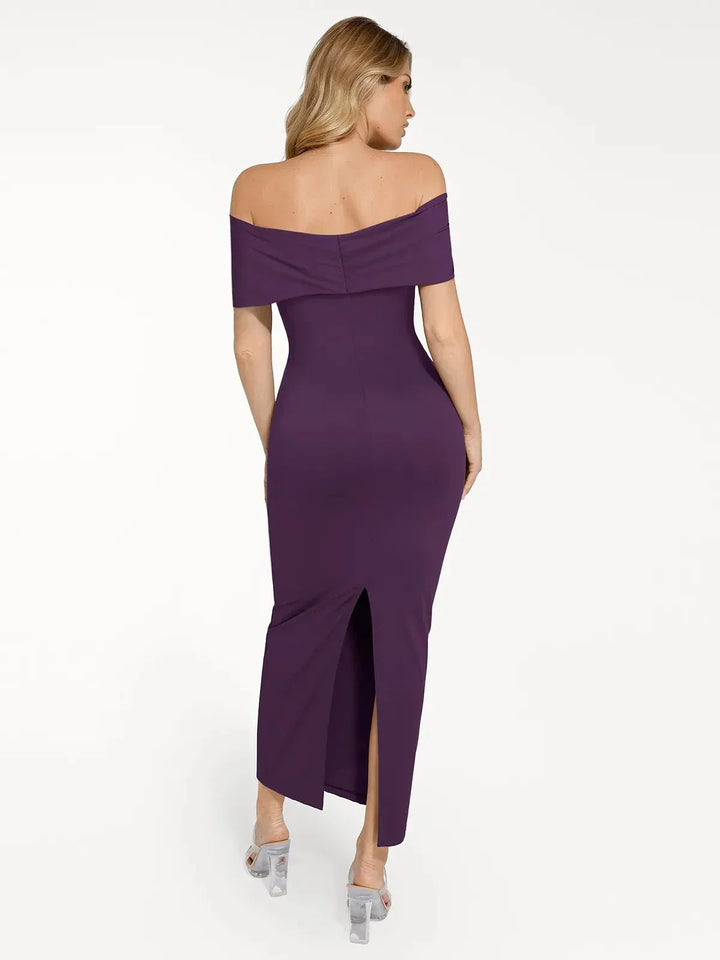 Shapewear Off-the-Shoulder Slim Column Maxi Dress