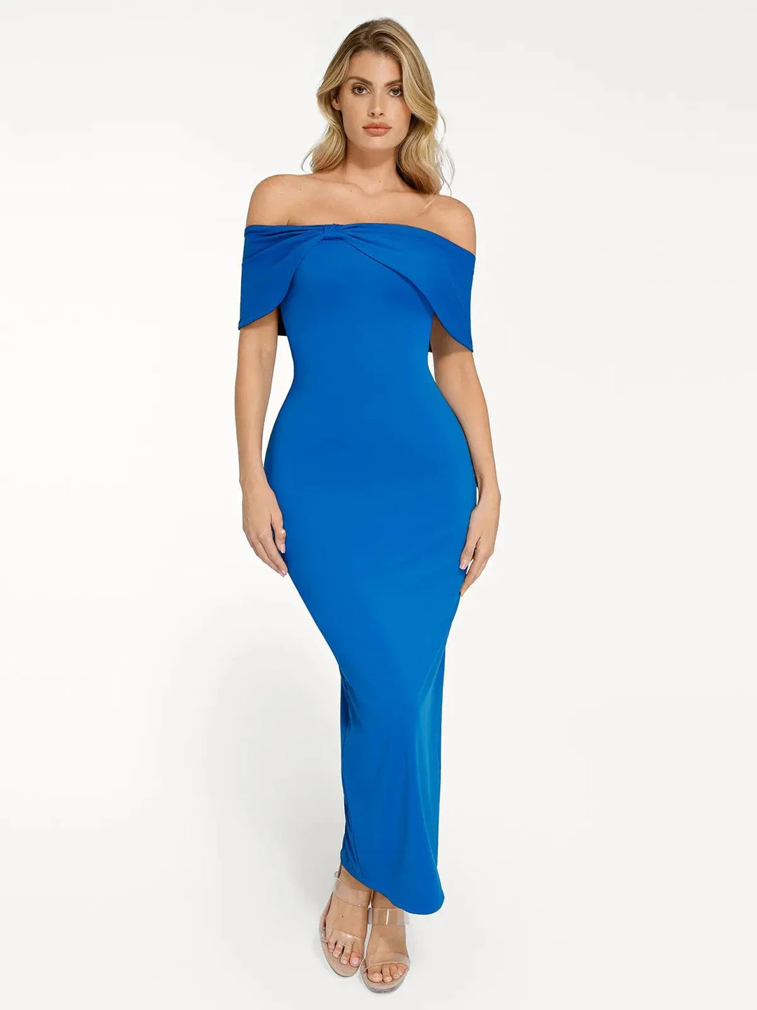 Shapewear Off-the-Shoulder Slim Column Maxi Dress