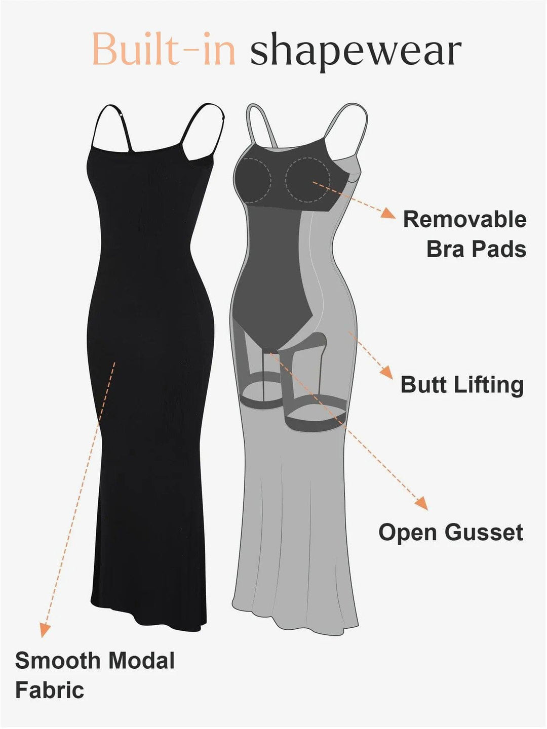 Shapewear Modal Slimming Maxi Slip Dress