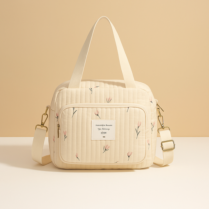Quilted baby travel bag with insulated interior | Harper