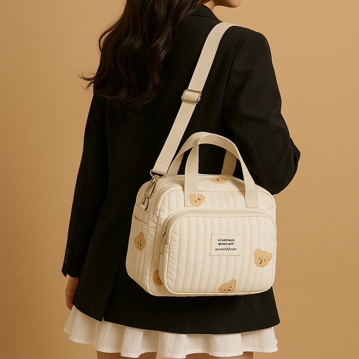 Quilted baby travel bag with insulated interior | Harper