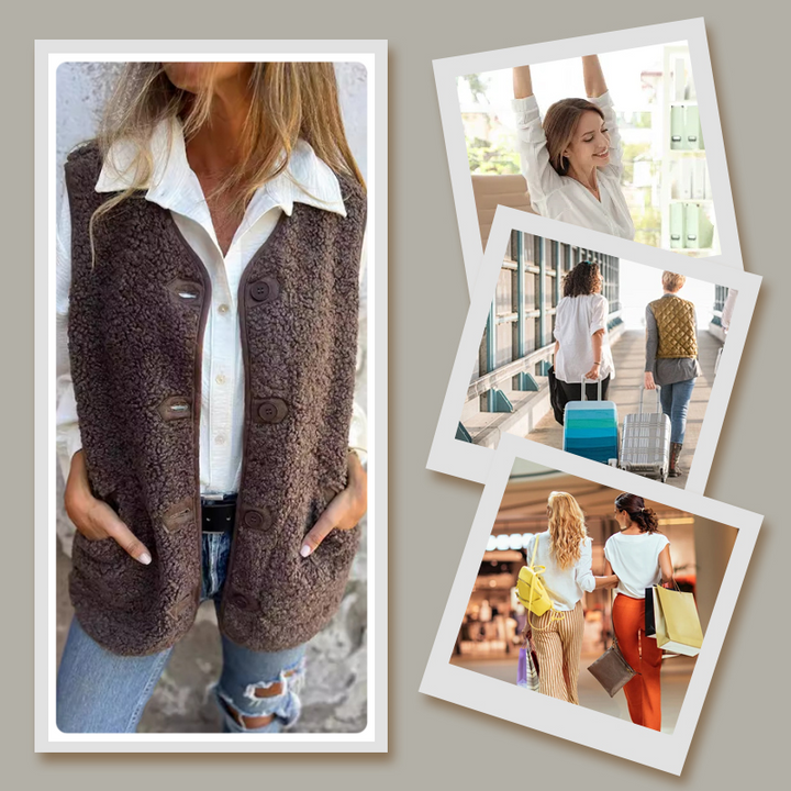 Sophia | Button-Down Short Warm Vest