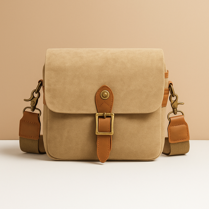Vintage canvas DSLR camera bag with padded dividers for men | Ryder