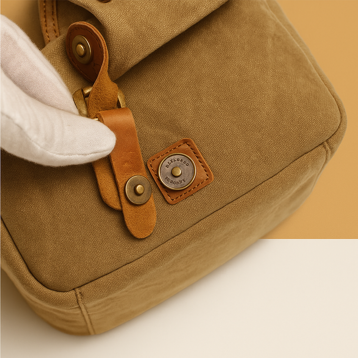 Vintage canvas DSLR camera bag with padded dividers for men | Ryder